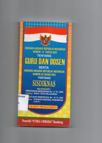 Undang-Undang Republik Indonesia Nomor 14 Tahun 2005 Tentang Guru dan Dosen